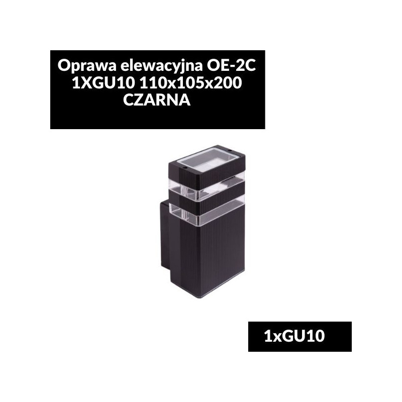 Oprawa elewacyjna OE-2C 1XGU10 110x105x200 CZARNA