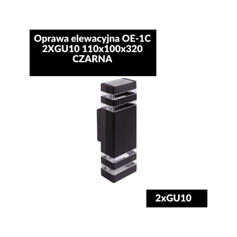 Oprawa elewacyjna OE-1C 2XGU10 110x100x320 CZARNA