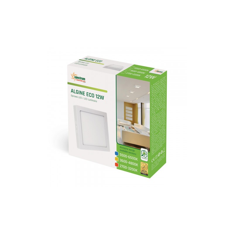 Plafon LED sufitowy 12W ALGINE ECO LED WW - Biały
