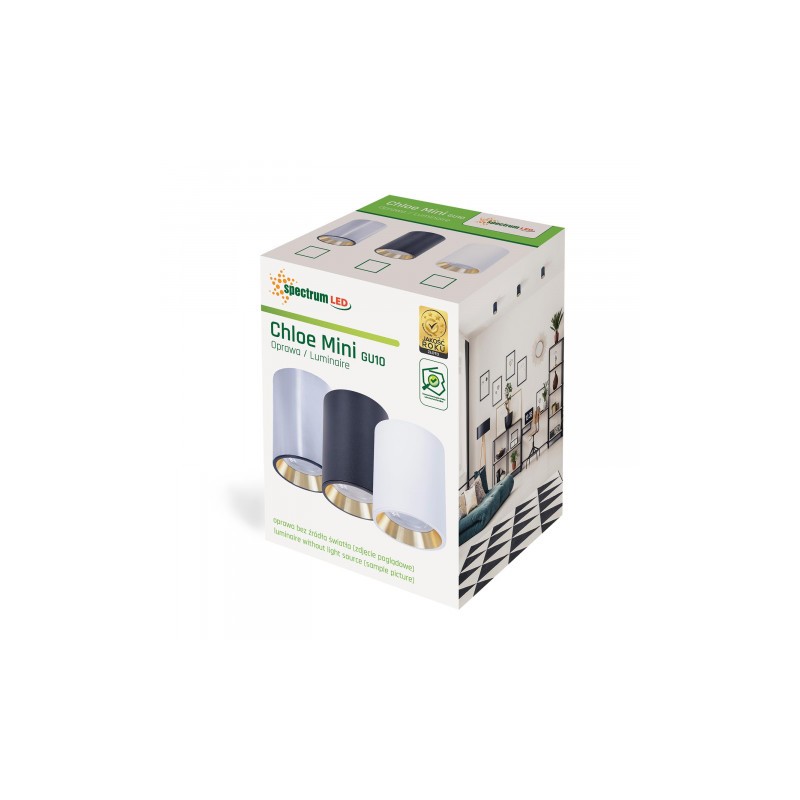 Srebrna tuba sufitowa CHLOE MINI GU10 IP20