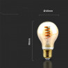 Żarówka LED V-TAC 4W E27 A60 Spiral Filament Bursztyn VT-2154 2200K 400lm