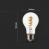 Żarówka LED V-TAC 4W E27 A60 Spiral Filament Przezroczysty VT-2164 2700K 400lm