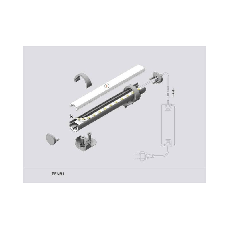Profil meblowy do taśm LED PEN8 I 2 metry