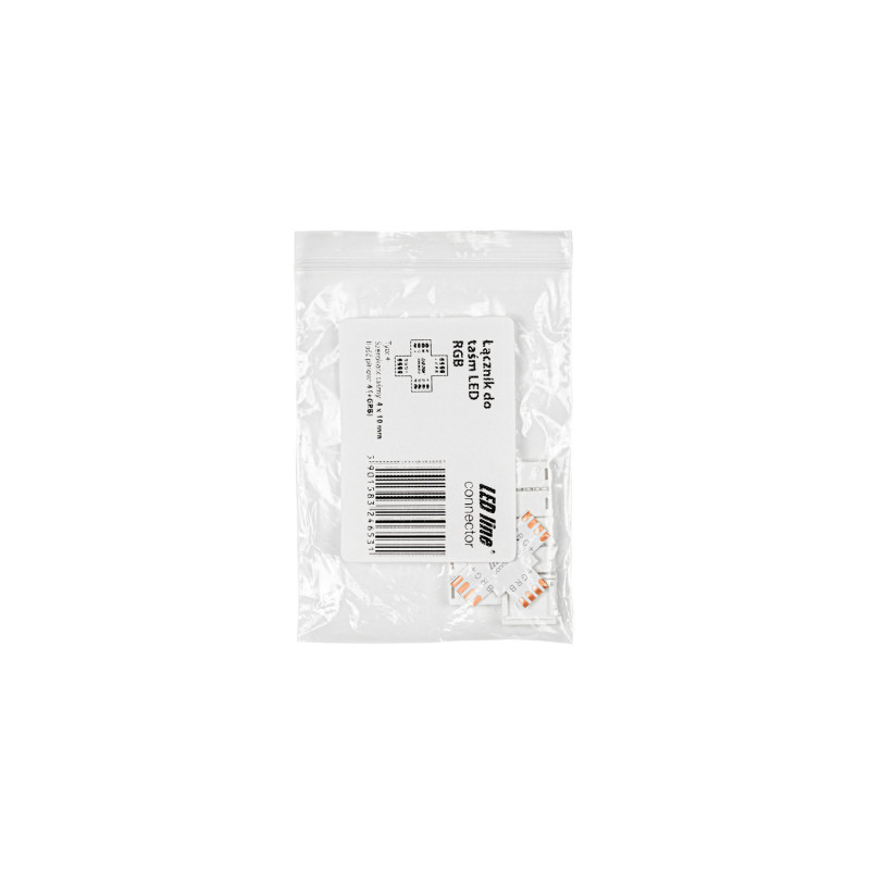 LED line łącznik do taśm LED CLICK CONNECTOR kątowy 10 mm 4 PIN Typ + RGB