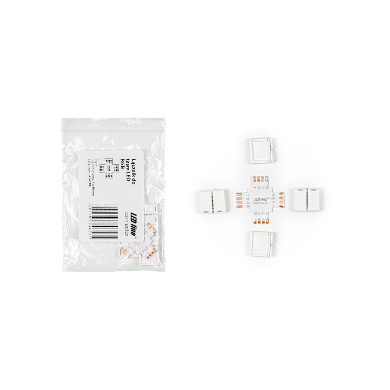 LED line łącznik do taśm LED CLICK CONNECTOR kątowy 10 mm 4 PIN Typ + RGB