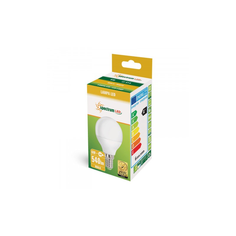 Żarówka E14 LED 6W 230V KULKA - Biała Neutralna