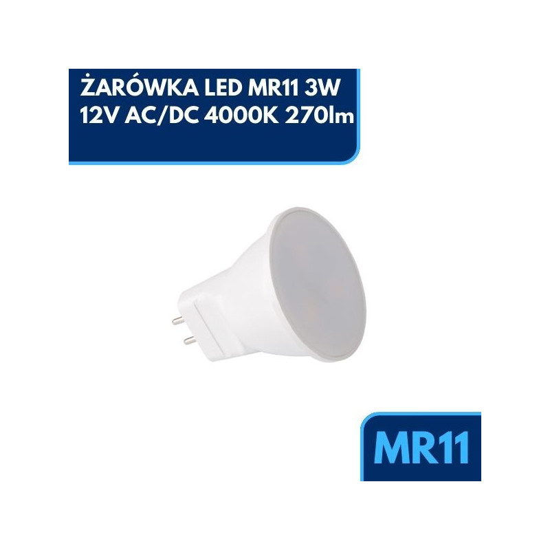 ŻARÓWKA LED MR11 3W 12V AC/DC 4000K 270lm