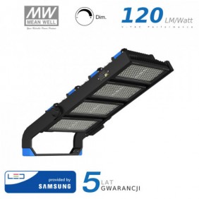 Halogen sportowy LED V-TAC 1000W SAMSUNG CHIP Mean Well DRIVER Ściemnialny IP66 60st 120000lm 5 Lat Gwarancji VT-1002D