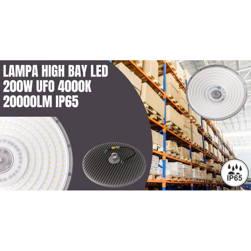 Lampa High Bay LED 200W UFO 4000K 20000lm IP65