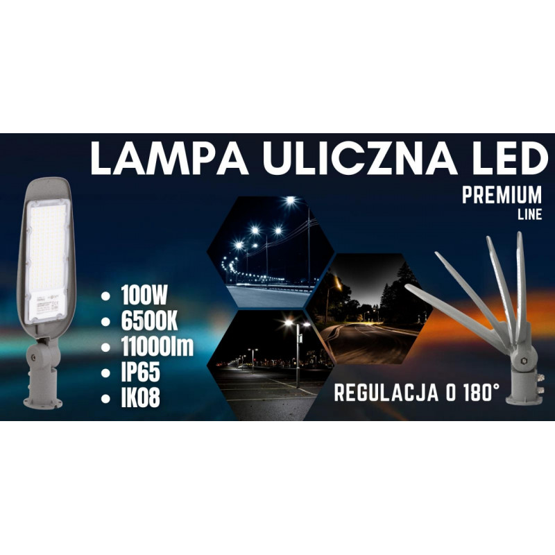 LAMPA ULICZNA 100W 6500K 11000lm PREMIUM LINE