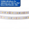 TAŚMA LED 60szt./1m SMD2835 12V 11W/1m IP67 BIAŁA NEUTRALNA /5M