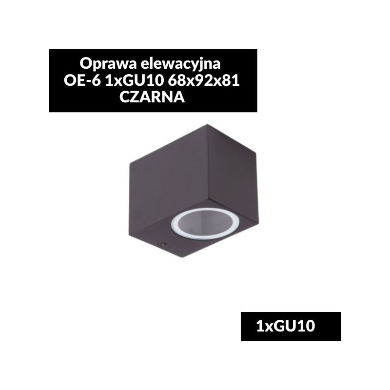 Oprawa elewacyjna OE-6 1xGU10 68x92x81 CZARNA