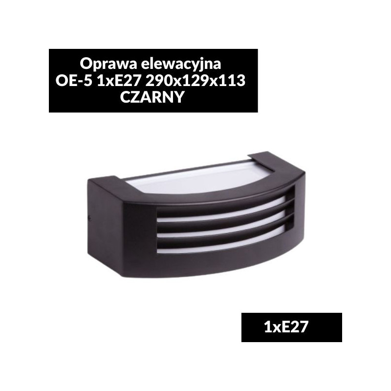Oprawa elewacyjna OE-5 1xE27 290x129x113 CZARNY