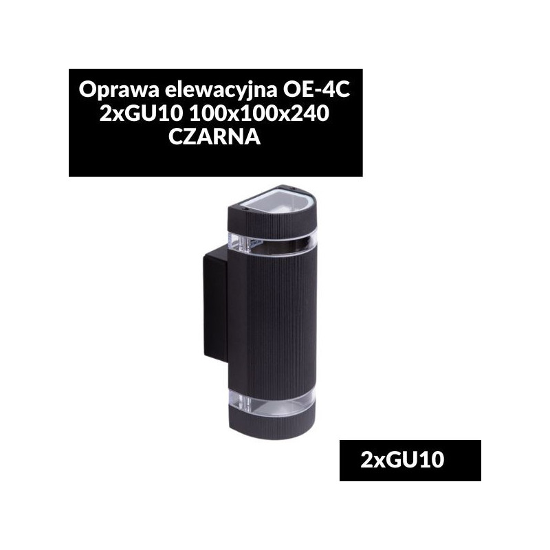 Oprawa elewacyjna OE-4C 2xGU10 100x100x240 CZARNA