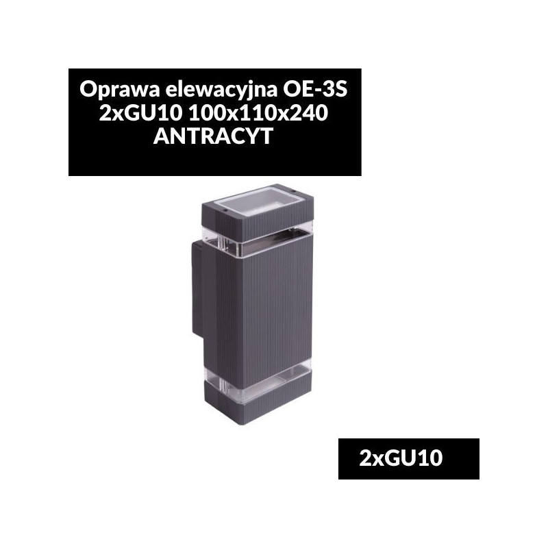 Oprawa elewacyjna OE-3S 2xGU10 100x110x240 ANTRACYT