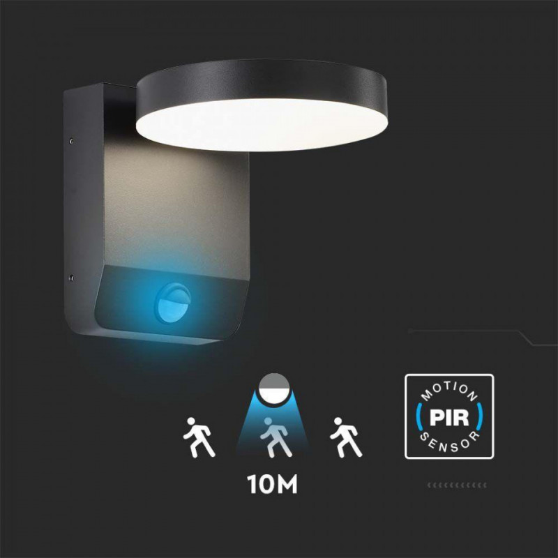 Projektor Oprawa Elewacyjna z Czujnikiem 4000K BLACK BODY ROUND, IP65 4000K