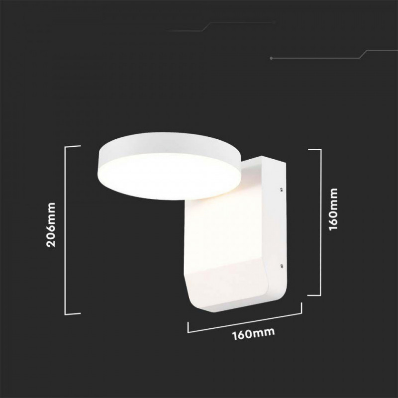 Projektor Oprawa Elewacyjna 3000K WHITE BODY ROUND, IP65 3000K