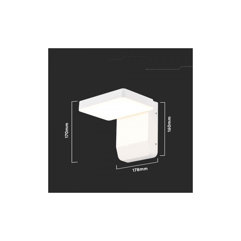 Oprawa Elewacyjna V-TAC 20W LED Biała IP65 VT-11020 3000K 2580lm