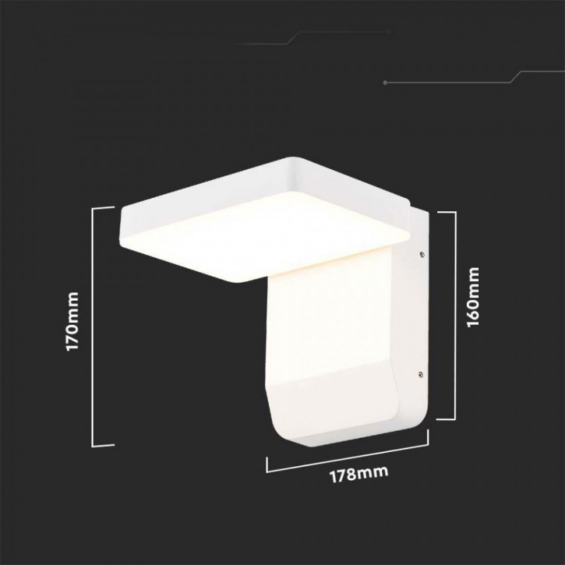 Oprawa Elewacyjna V-TAC 20W LED Biała IP65 VT-11020 3000K 2580lm