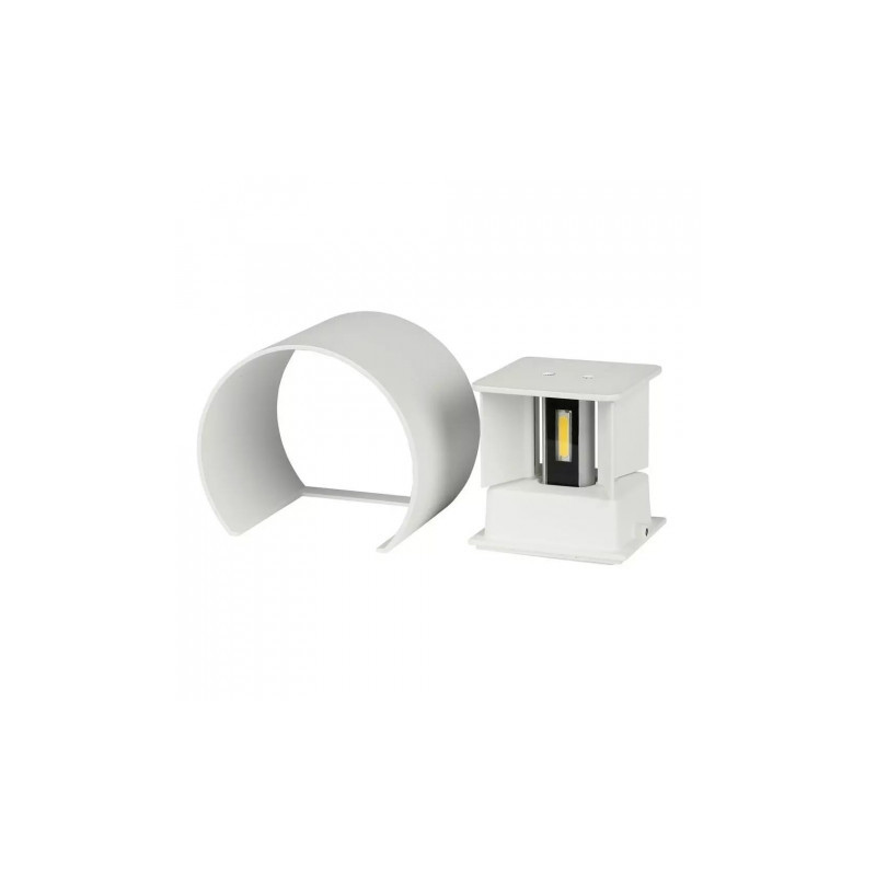Oprawa Ścienna Kinkiet 6W V-TAC Góra/Dół Regulowany Biały Okrągły IP65 Bridgelux VT-756 3000K 700lm