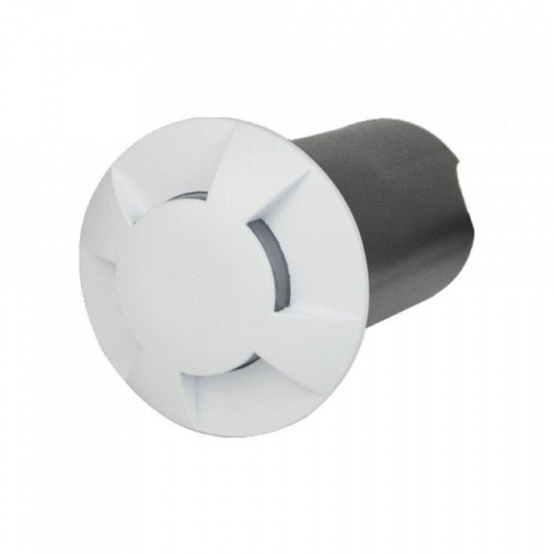 Oprawa Gruntowa Najazdowa 1W LED Biała 4-stronna IP67 VT-1171 3000K 50lm