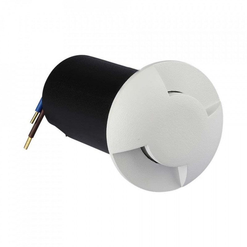 Oprawa Gruntowa Najazdowa 1W LED Biała 2-Stronna IP67 VT-1161 3000K 50lm