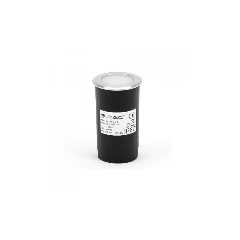 Oprawa Gruntowa Najazdowa Podłogowa V-TAC 1W LED Srebrna IP67 VT-1151 6500K 51lm