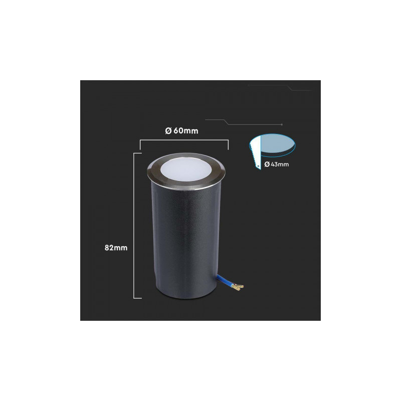 Oprawa Gruntowa Najazdowa Podłogowa V-TAC 1W LED Srebrna IP67 VT-1151 6500K 51lm