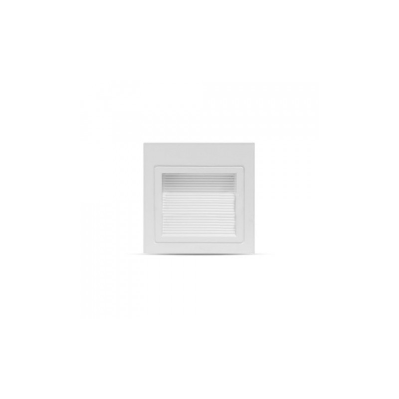 Oprawa schodowa LED V-TAC 3W LED Kwadrat Biała 230V VT-1143 4000K 200lm