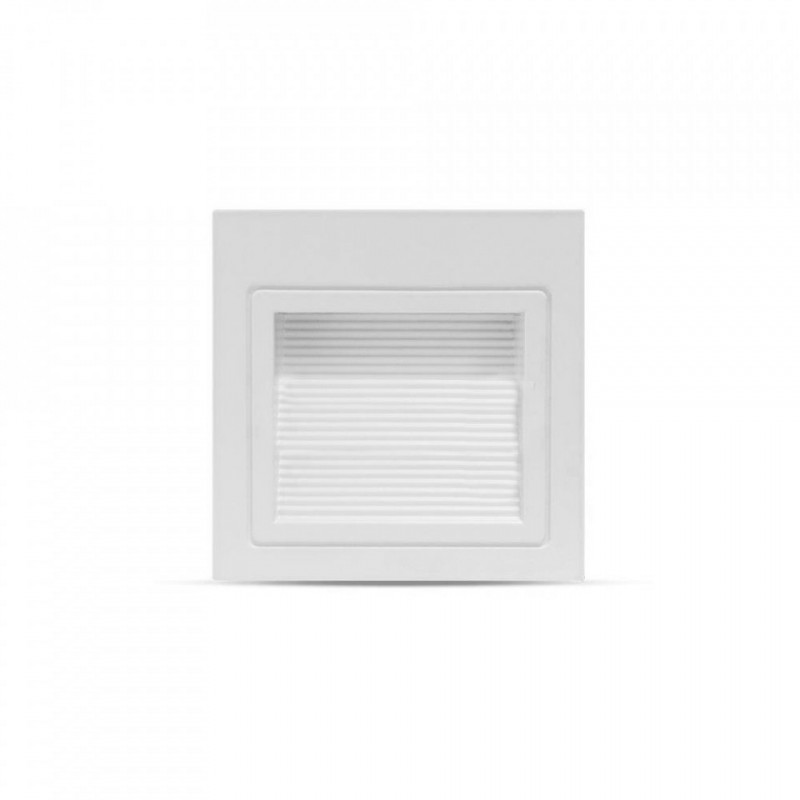 Oprawa schodowa LED V-TAC 3W LED Kwadrat Biała 230V VT-1143 4000K 200lm
