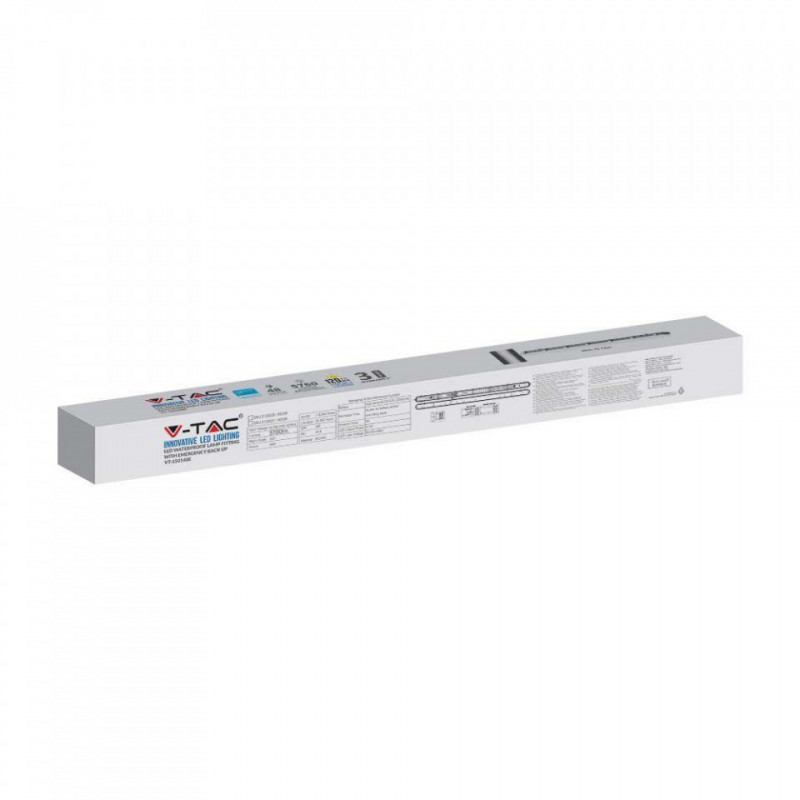 Oprawa Hermetyczna LED V-TAC SAMSUNG CHIP M-SERIES 48W 150cm 120Lm/W ML SS Clip Układ Awaryjny VT-150048E 4000K 5760lm 3 Lata Gw