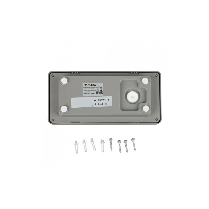 Oprawa Ścienna V-TAC 12W LED Szary IP65 VT-8058 6400K 1160lm