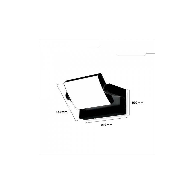 Oprawa Elewacyjna Ścienna V-TAC 17W LED Czarna IP65 VT-11020 4000K 2520lm