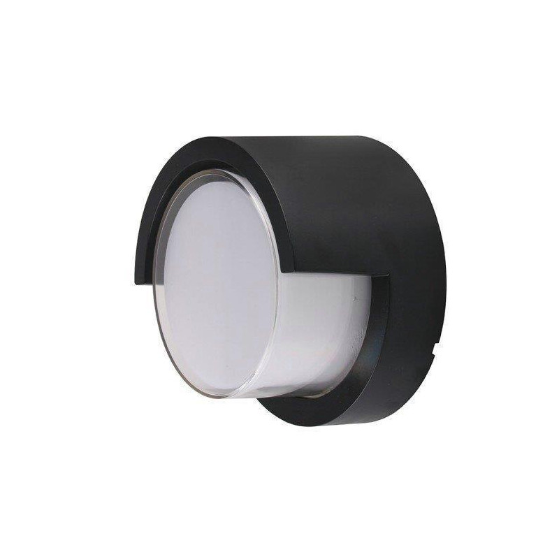 7W LED WALL LIGHT WITH CAP COVER 3000K BLACK-ROUND