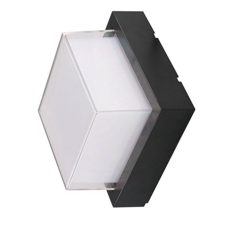 12W LED WALL LIGHT 4000K,BLACK -SQUARE
