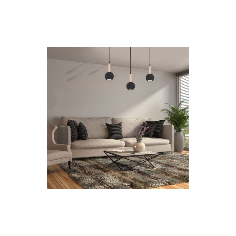 Lampa wisząca BOLLE BLACK 3xGU10