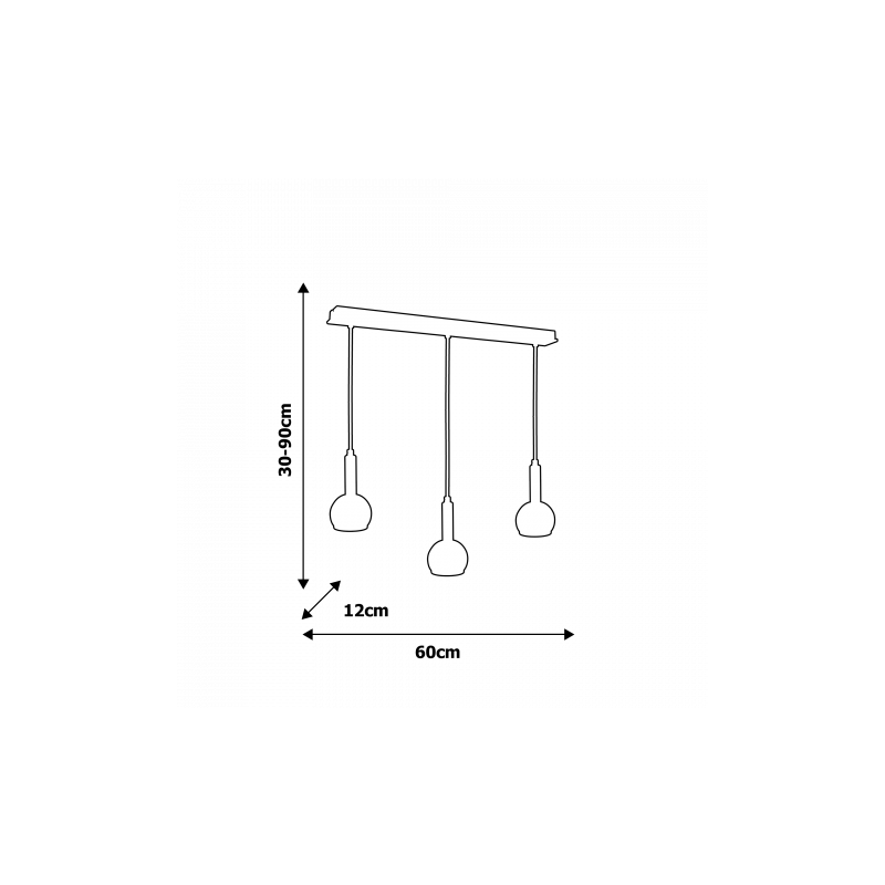 Lampa wisząca BOLLE BLACK 3xGU10
