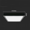 18W LED DOME LIGHT 4000K SQUARE,BLACK FRAME IP44