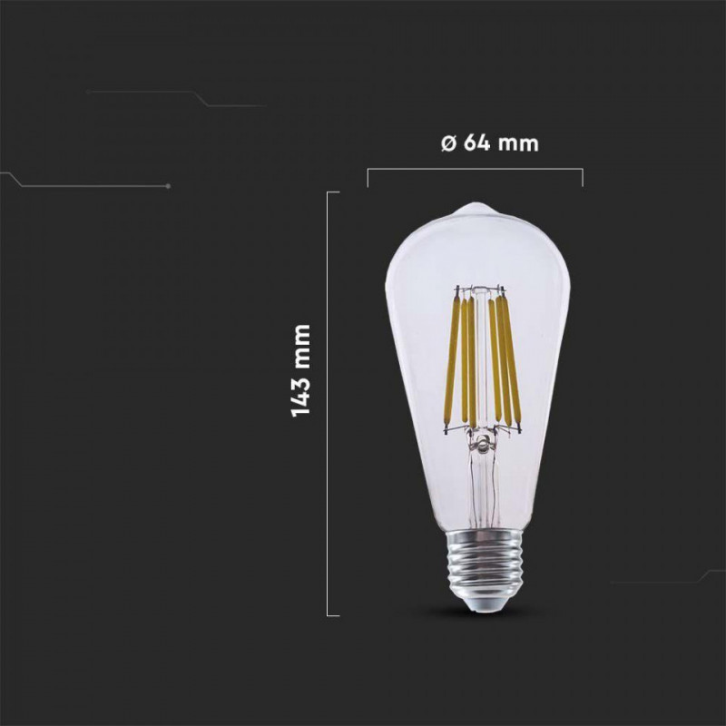 4W ST64 FILAMENT BULB-CLEAR COVER COLORCODE:3000K E27