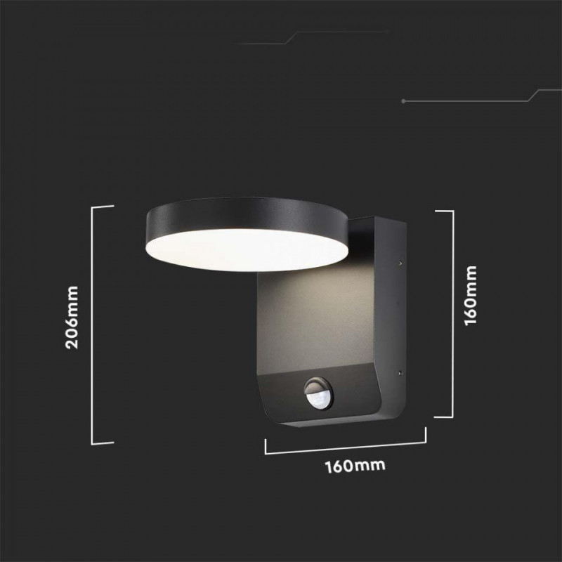 Projektor Oprawa Elewacyjna z Czujnikiem 3000K BLACK BODY ROUND, IP65 3000K