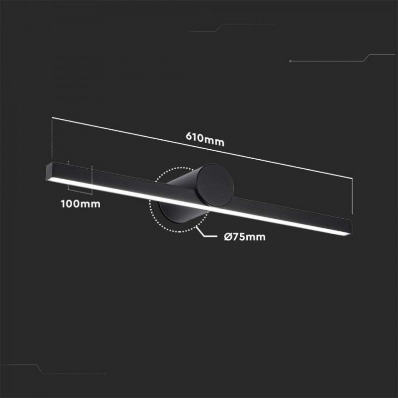 LED 12W MIRROR LIGHT COLORCODE:4000K BLACK BODY
