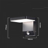 Oprawa Elewacyjna V-TAC 17W Czujnik Ruchu Czarna IP65 VT-11020S 4000K 2580lm