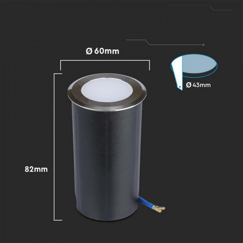 Oprawa Gruntowa Najazdowa Podłogowa V-TAC 1W LED Srebrna IP67 VT-1151 6500K 51lm