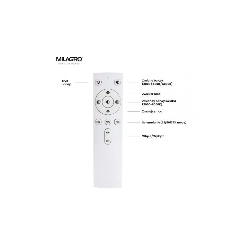 Plafon FILO 100W LED Ściemnialny+ Pilot