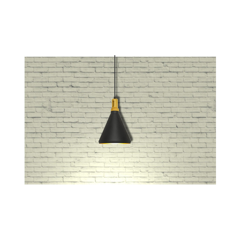 Oprawa Wisząca V-TAC Modern Drewnoen Top Czarny Color VT-7525