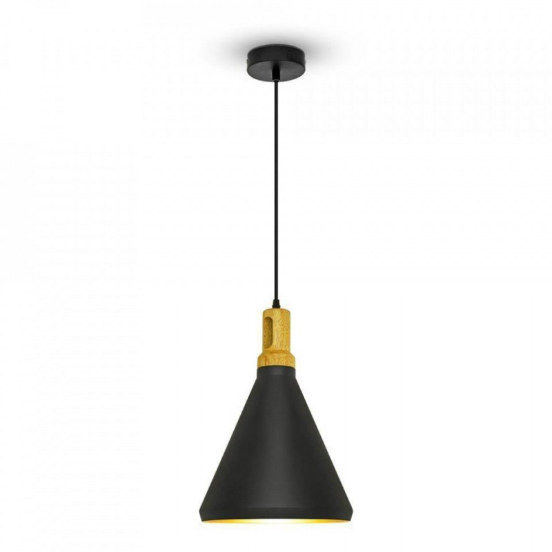 Oprawa Wisząca V-TAC Modern Drewnoen Top Czarny Color VT-7525