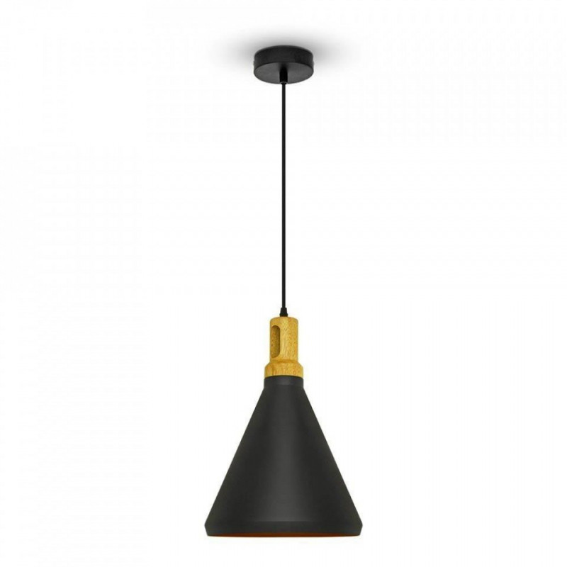 Oprawa Wisząca V-TAC Modern Drewnoen Top Czarny Color VT-7525