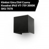 Kinkiet Góra/Dół Czarny Kwadrat IP65 VT-759 3000K SKU 7078