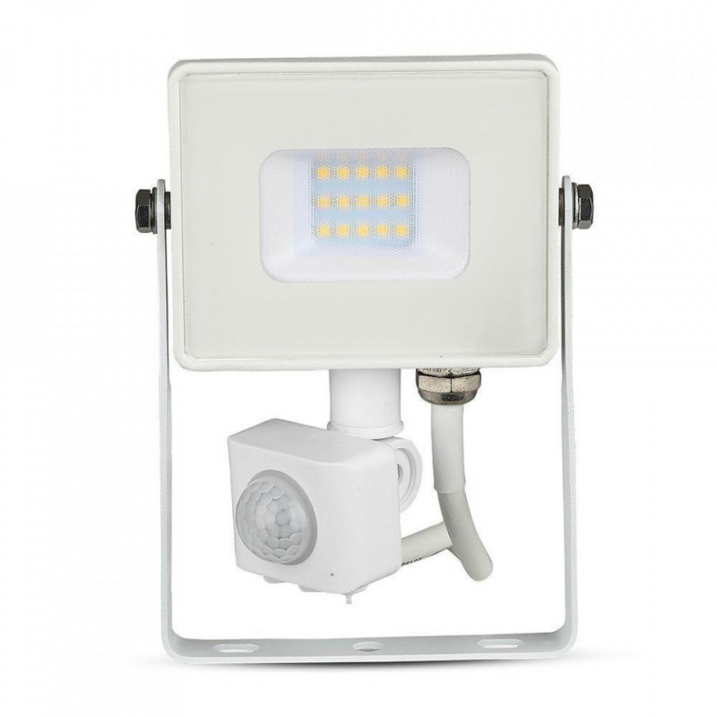 Halogen zewnętrzny LED V-TAC 10W SAMSUNG CHIP Czujnik Ruchu Funkcja Cut-OFF Biały VT-10-S 3000K 800lm 5 Lat Gwarancji