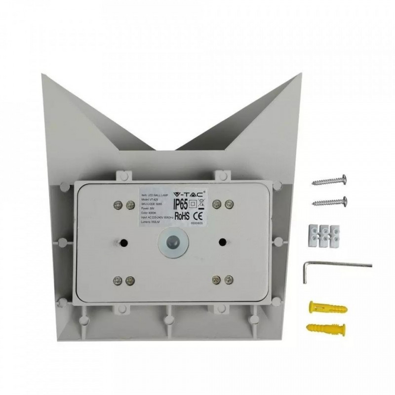 Kinkiet Ścienny V-TAC 5W LED Szary IP65 VT-825 4000K 550lm